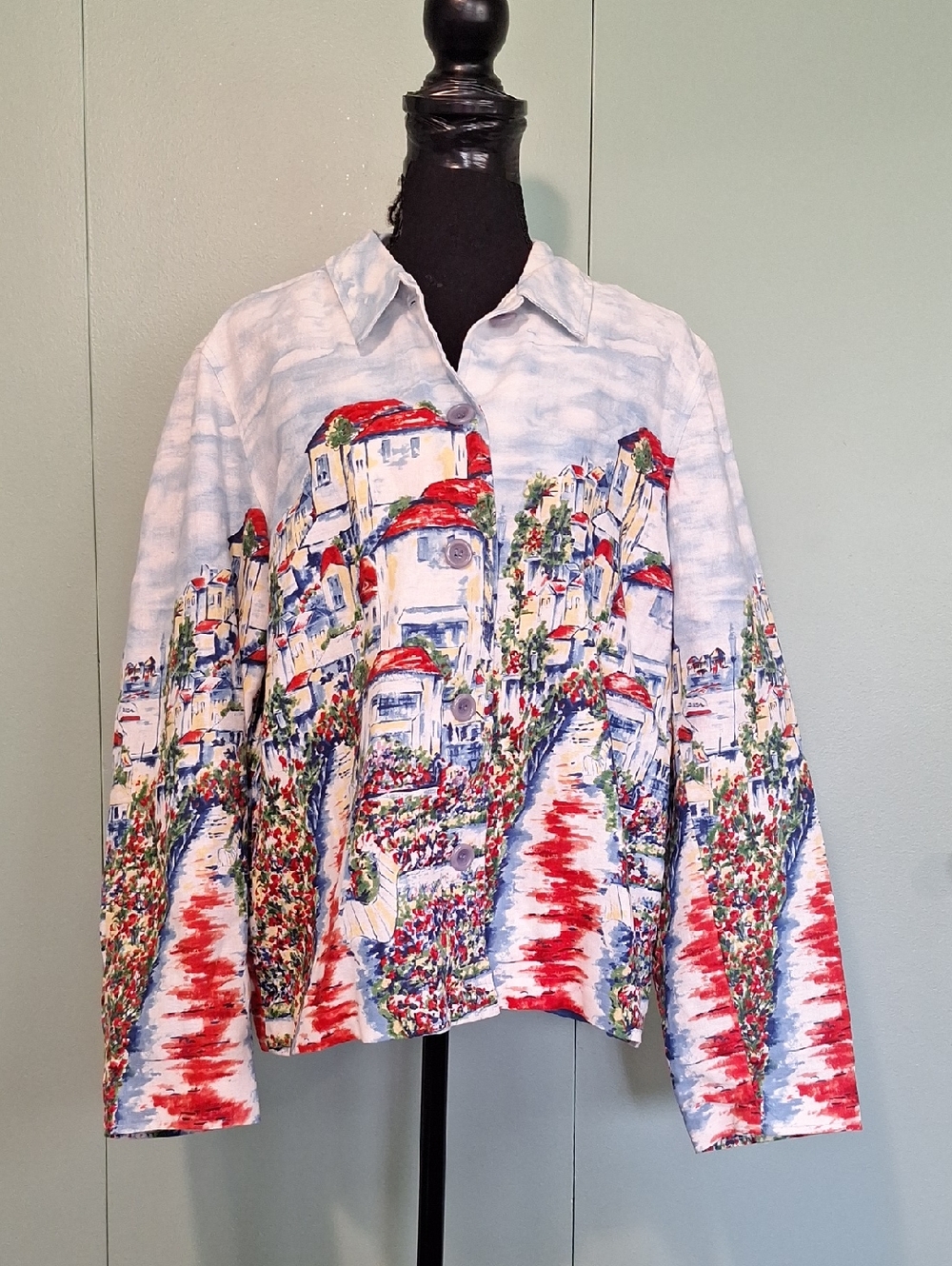 Coldwater Creek Town Scene Blazer Size Large
